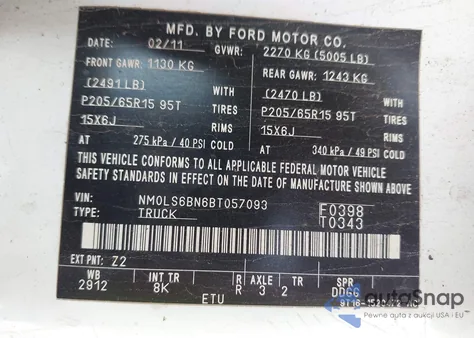 2011 Ford Transit Connect Xlt из США, поврежденный, VIN NM0LS6BN6BT057093